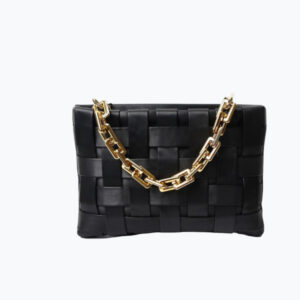 Túi wristlet plait màu đen